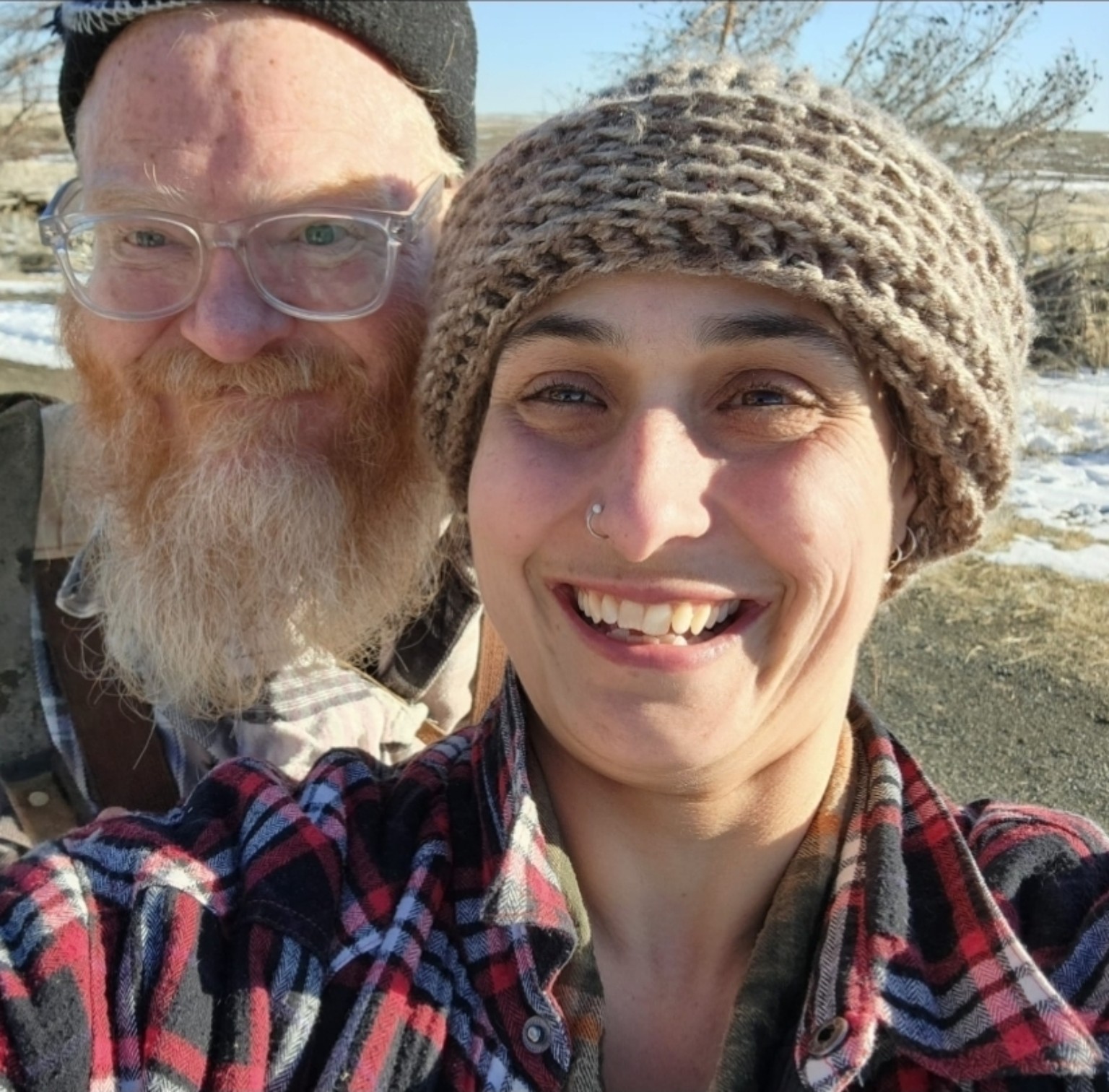 Eric and Jess together on a sunny winter day