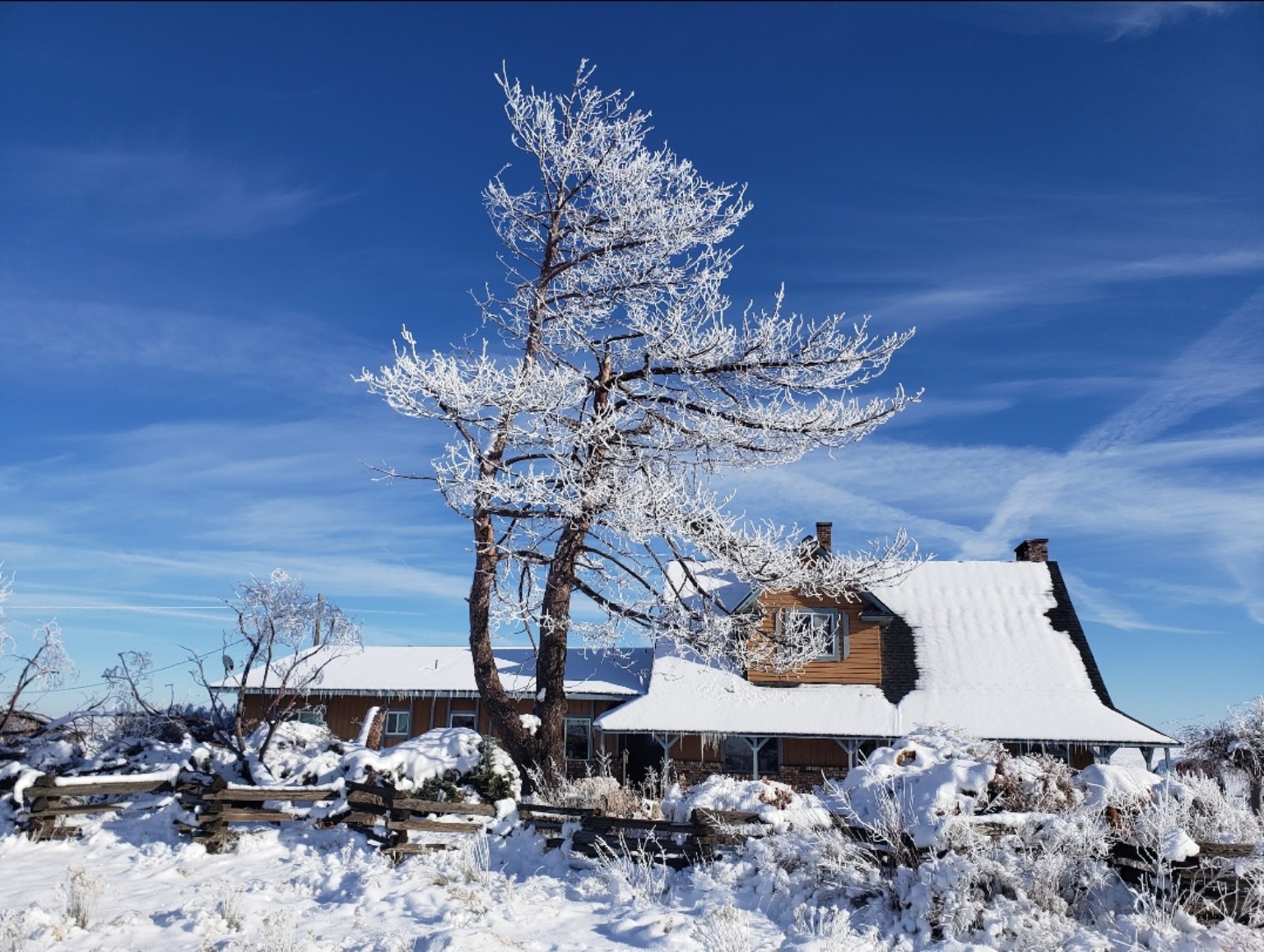 Horseshoe House beneath a bright winter sky
